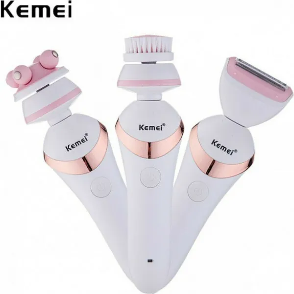Σετ Αποτρίχωσης Epilator για Πρόσωπο και Σώμα 3 σε 1 Kemei KM-7203 Λευκό