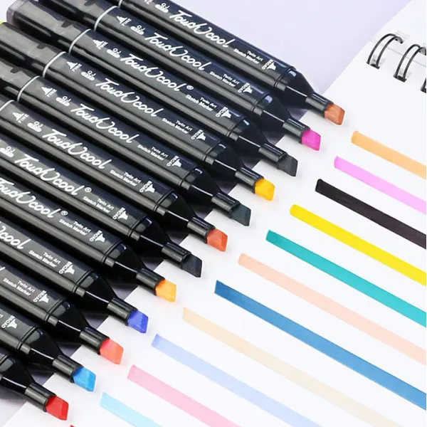 Σετ μαρκαδόροι Ζωγραφικής αλκοόλης διπλής απόληξης με βαλιτσάκι μεταφοράς 24 χρώματα 222-24