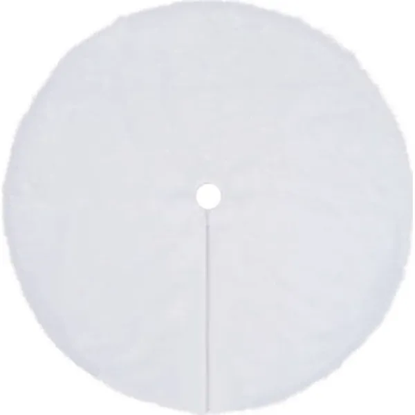 vidaXL Ποδιά Χριστουγεννιάτικου Δέντρου Υφασμάτινη Λευκή με Βελούδινη Υφή Φ150εκ.