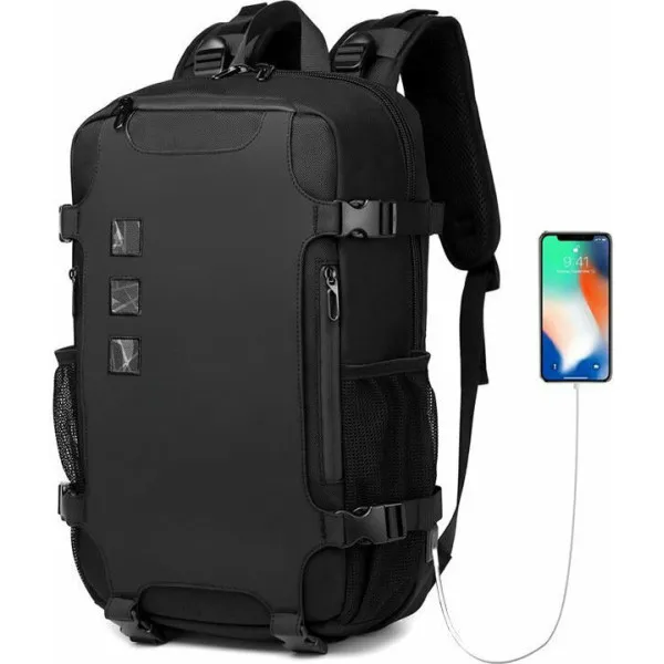 ΤΣΑΝΤΑ ΠΛΑΤΗΣ ΑΔΙΑΒΡΟΧΗ OZUKO MOHICANS 9388 ΜΑΥΡΟ