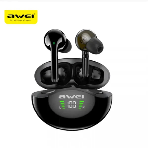 ΑΣΥΡΜΑΤΑ  ΑΚΟΥΣΤΙΚΑ BLUETOOTH ΜΕ ΚΟΥΤΙ ΦΟΡΤΙΣΗΣ AWEI TWS T12P.ΜΑΥΡΟ