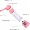 HM-03 Mini Μπλέντερ για Smoothies με κανάτα 0.38lt  και Ισχύ 380Watt Ροζ
