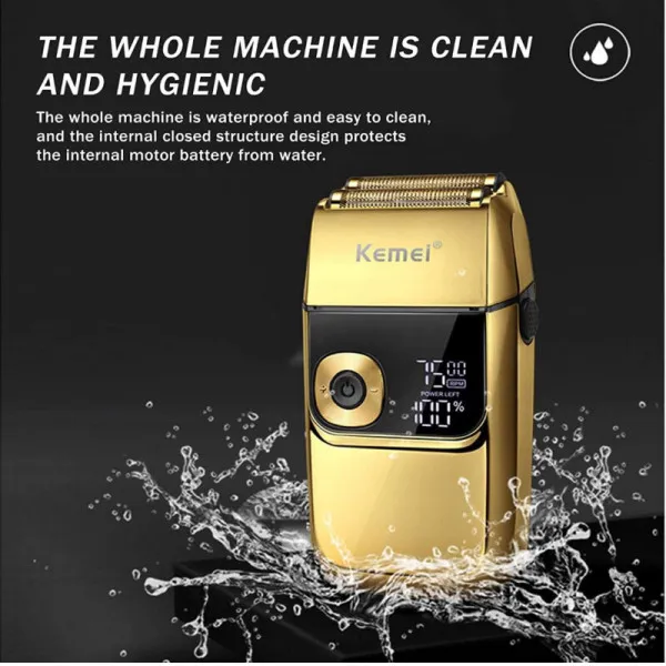 Kemei KM-2028 Gold Ξυριστική Μηχανή Προσώπου Επαναφορτιζόμενη
