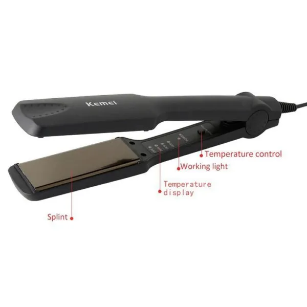 Ισιωτική Μαλλιών με Κεραμικές Πλάκες 40W KM-329 Μαύρο