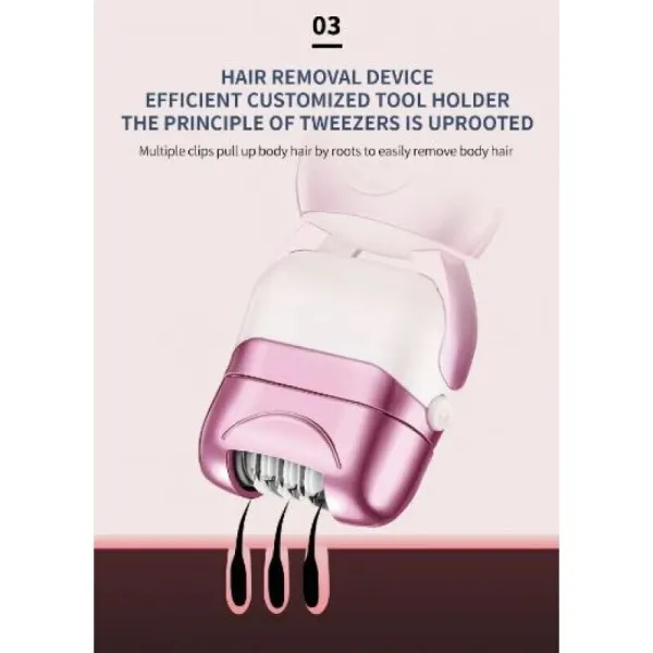 Kemei Σετ Αποτρίχωσης Epilator για Πρόσωπο, Σώμα & Μπικίνι KM-376 ΜΩΒ