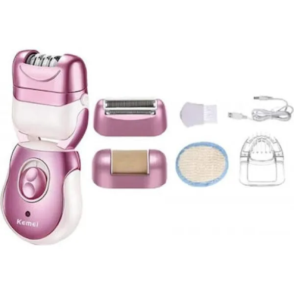Kemei Σετ Αποτρίχωσης Epilator για Πρόσωπο, Σώμα & Μπικίνι KM-376 ΜΩΒ