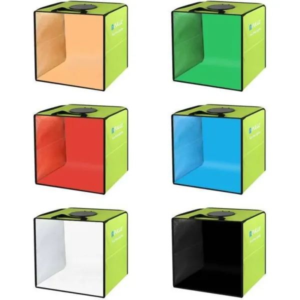 Photo Box Mini Studio Led Mohicans Φωτιζόμενο με Πολλαπλά Background 30X30X30 PU5032B Μαύρο