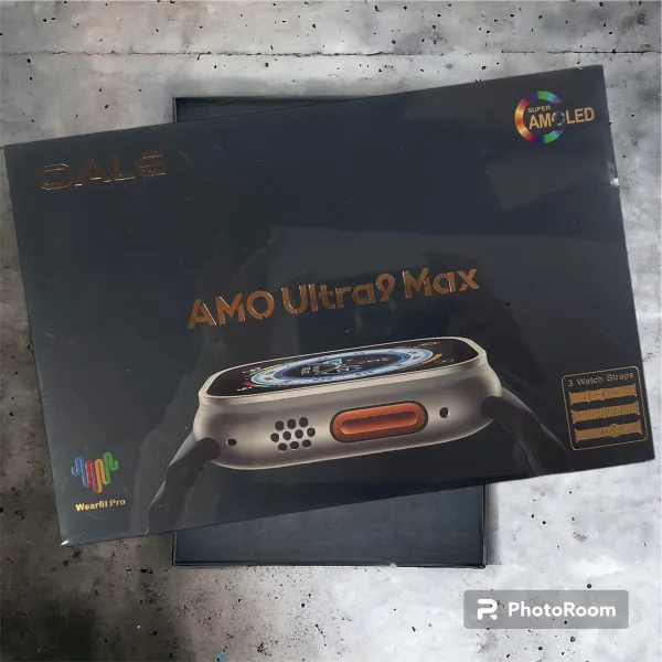 AMO 9 Ultra Max smartwatch 2,2 ιντσών amoled Οθόνη Bluetooth με πορτοφόλι με στυλό και 3 λουράκια AMO-9ULMX