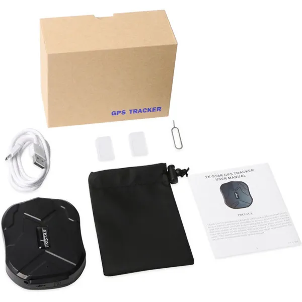 GPS Tracker Rechargeable Suitable for Cars Trucks and Boats 5000mAh TK905 Black