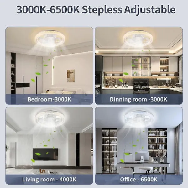 Ανεμιστήρας Οροφής 30cm με Φως και Τηλεχειριστήριο 60W RZ-177 Λευκό