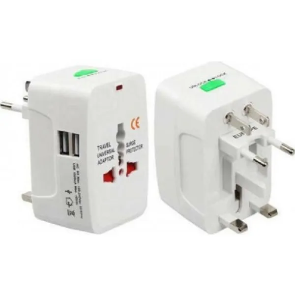 Ταξιδιωτικός Αντάπτορας Πρίζας με 2 θύρες USB 1000mA TREQA BEU-2