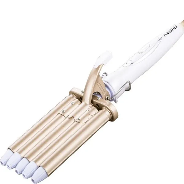 Πενταπλό Ηλεκτρικό Ψαλίδι 90W 220°C για Κυματιστό Look Kemei KM-1110 Λευκό