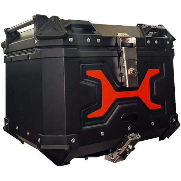MotoCentric Aluminium  Μοτοσυκλέτας Αλουμινίου Top Case 45lt MC-45-001-RD Black