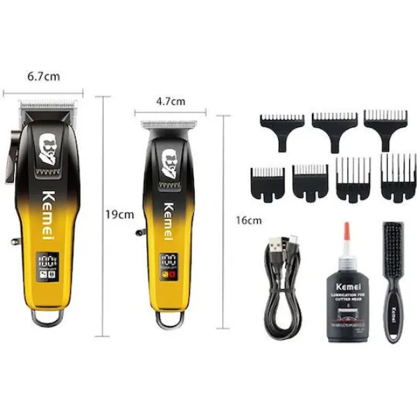 Kemei Professional Rechargeable Hair Clipper Set Gold KM-8501