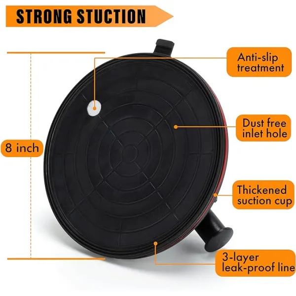 Μονή Βεντούζα Διαμέτρου 200mm με Ικανότητα Συγκράτησης 110kg  A-001 Μαύρο