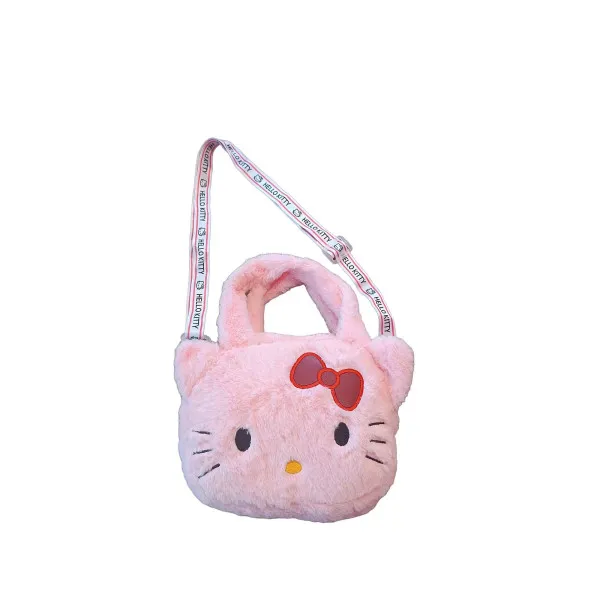 Hello Kitty Παιδική Λούτρινη Τσάντα Ώμου Χιαστί 0723-70 Ροζ