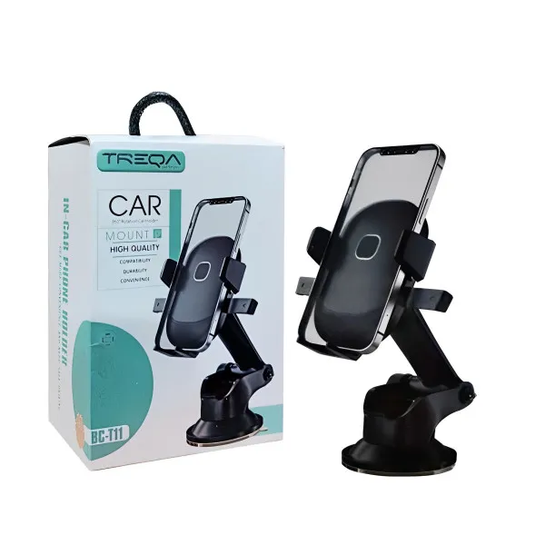 Βάση Κινητού Αυτοκινήτου με Βεντούζα και Επεκτεινόμενο Βραχίονα Treqa BC-T11 Μαύρη