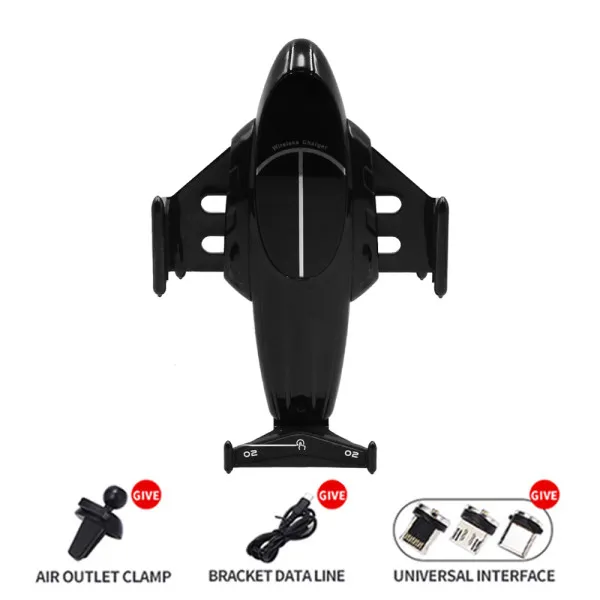 Αυτόματη Βάση Στήριξης Κινητού Αεραγωγού Αυτοκινήτου με Ασύρματη Φόρτιση 15W FJ1 Μαύρη