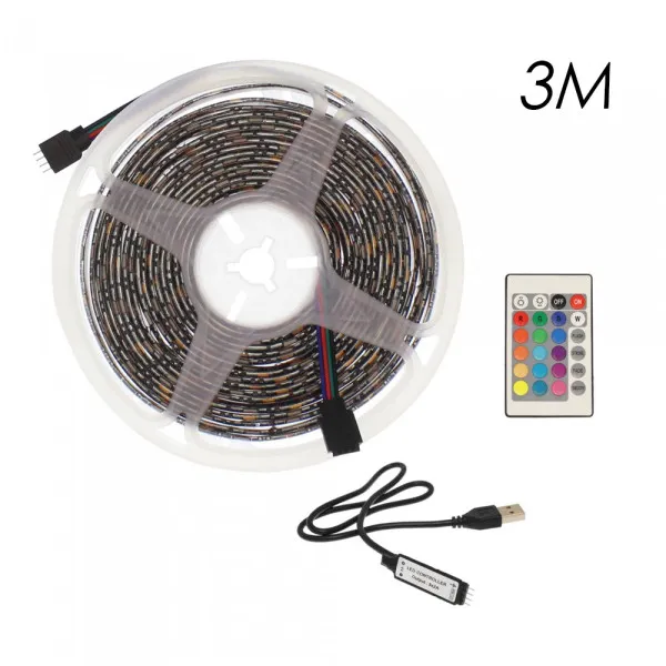 Αδιάβροχη Led Ταινία USB 5V 3m με Τηλεχειριστήριο RGB IP65 RZ-0002