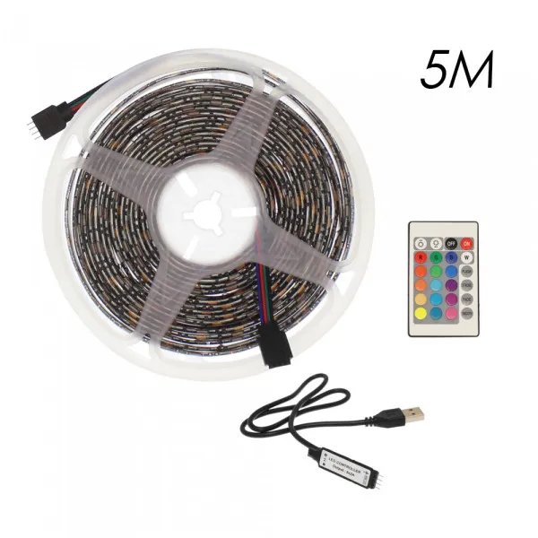 Αδιάβροχη Led Ταινία USB 5V 5m με Τηλεχειριστήριο RGB IP65 RZ-0003