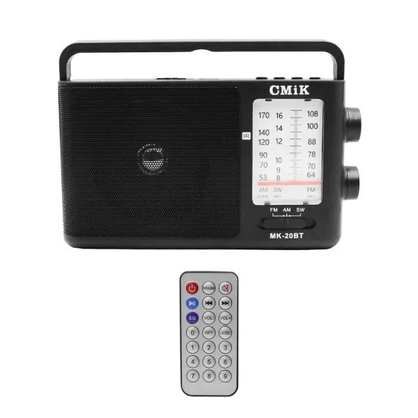 Φορητό Ασύρματο Ηχείο Bluetooth FM/ΑΜ/USB/TF/AUX 10W με Τηλεχειριστήριο CMiK MK-20BT Μαύρο