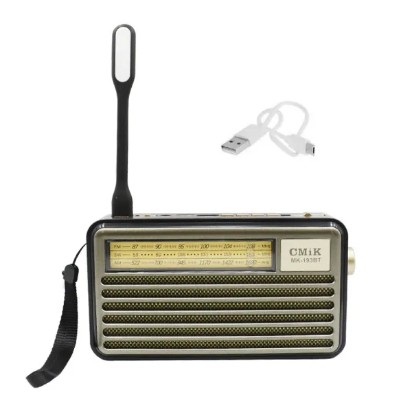 Φορητό Ηχείο Bluetooth με Ραδιόφωνο TF, USB,AUX και Ηλιακό Πάνελ CMiK MK-193BT Καφέ