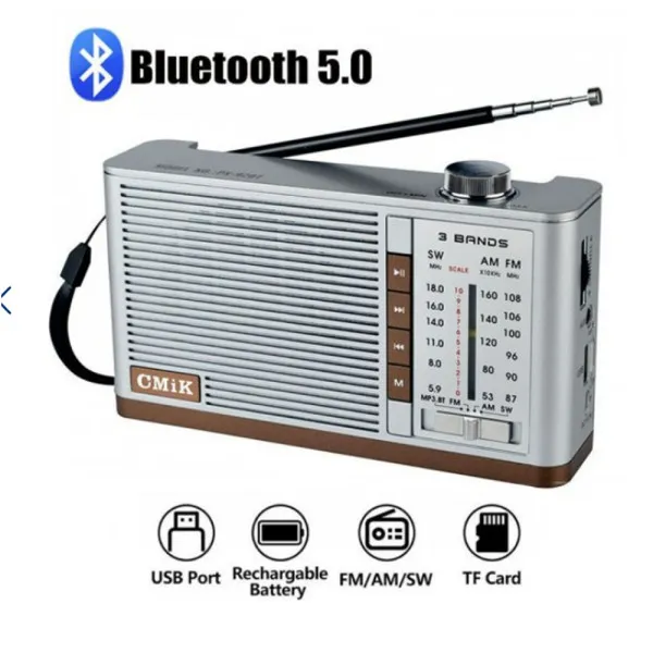 Φορητό Ηχείο Bluetooth με Ραδιόφωνο TF, USB, AUX CMiK MK-999BT Γκρι