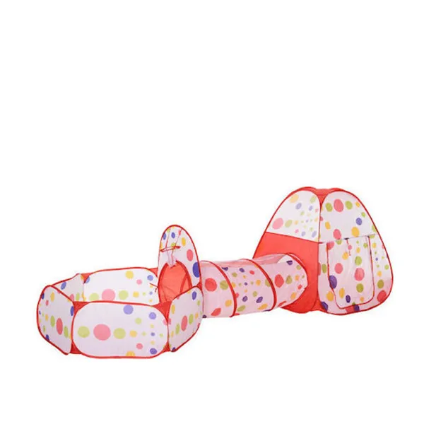 Παιδική Σκηνή με Τούνελ, Μπαλοπισίνα και Μπασκέτα Pop Up 330x95x90 HW-B0063 Πολύχρωμη