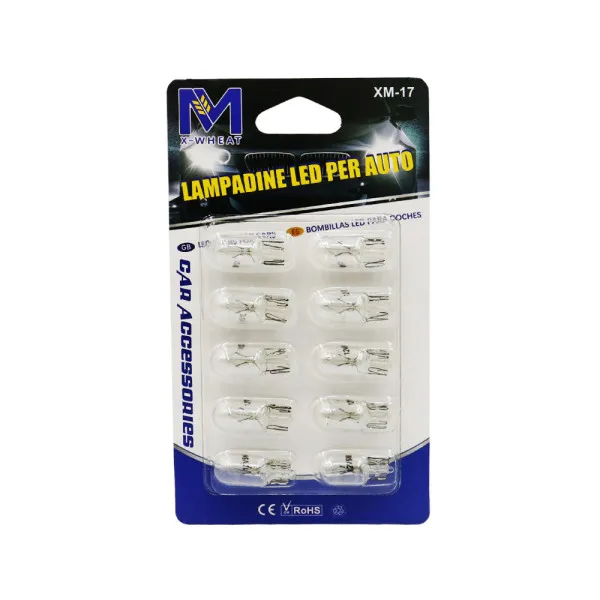 Λάμπες T10 Αυτοκινήτου W5W Σετ 10τμχ XM-17 Λευκό
