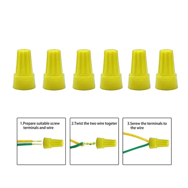 Βιδωτά Καλύμματα Καλωδίων - Caps Σετ 6τμχ XM-W14610-5-1 Κίτρινο