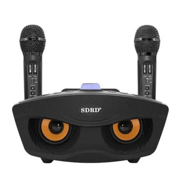 Σύστημα Karaoke 3" με Ενσύρματα Μικρόφωνα και SD, USB, AUX, TF SD-306-B Μαύρο