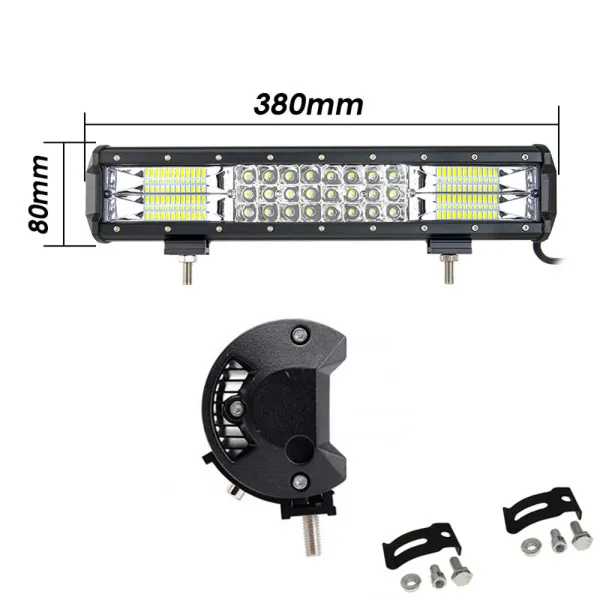 LED Αδιάβροχη Μπάρα Αλουμινίου 12V-24V 37cm 216W 72 SMD IP68 17280LM 6000K OYQP-0018