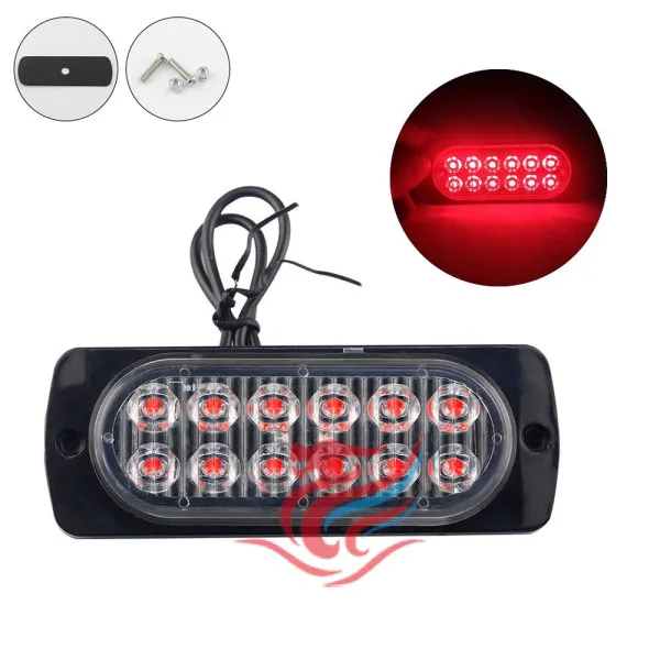 Φανάρι LED Κόκκινο με 11 λειτουργίες 11cm 12V - 24V 12 SMD 2160LM IP66 0077