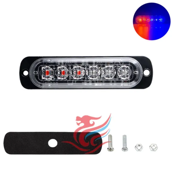 Φανάρι LED Μπλε - Κόκκινο με 18 λειτουργίες 11cm 12V - 24V 6 SMD 1080LM IP66 0076