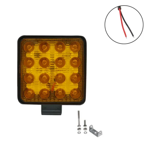 LED Αδιάβροχος Προβολέας Αλουμινίου Πορτοκαλί 12V-24V 10.5cm 48W 16 SMD IP67 3840LM OYQP-0083