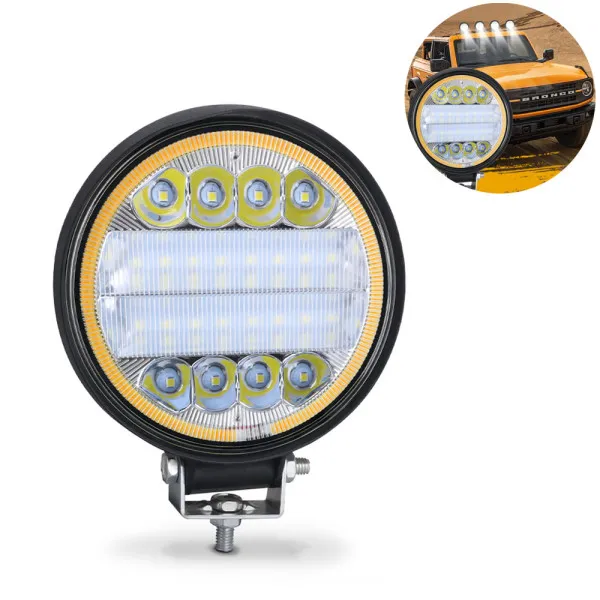 LED Αδιάβροχος Προβολέας Αλουμινίου Ψυχρό Λευκό - Κίτρινο 12V-24V 11cm 72W 24 SMD IP67 5760LM OYQP-0071