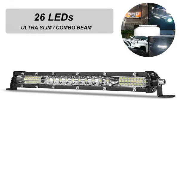 LED Αδιάβροχο Προβολάκι - Μπάρα Αλουμινίου 12V-24V 28cm 102W 34 SMD IP68 8160LM 6000K OYQP-0055