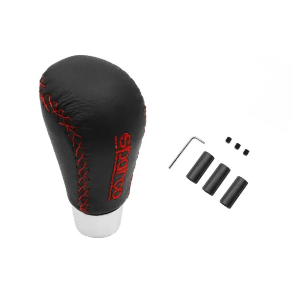 Πόμολο - Λεβιές Ταχυτήτων Οβάλ με Κόκκινη Ραφή Sparco HW-0043 Μαύρο