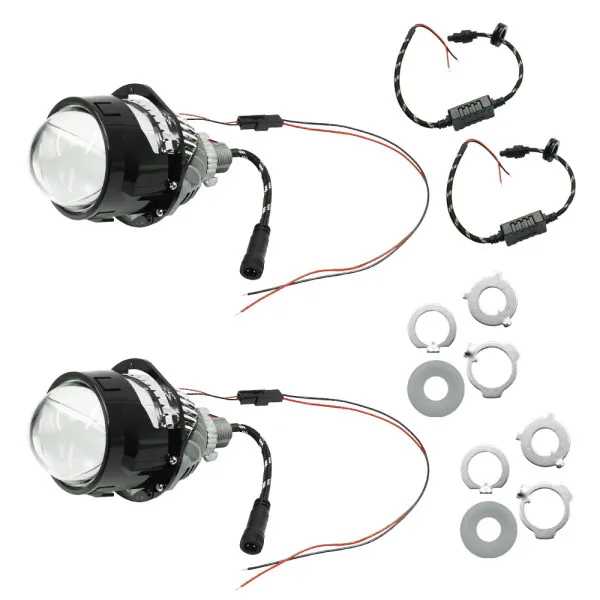 Σετ Universal Προτζέκτορας Φαναριού Αυτοκινήτου - Μοτοσυκλέτας 94W Projector H4 - H7 με 2 Σκάλες Ψυχρό Λευκό 2 τμχ OYQP-0085