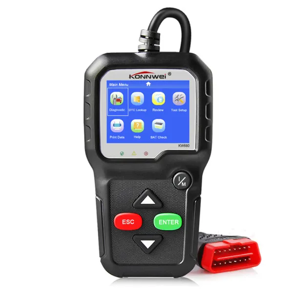 Ψηφιακό Διαγνωστικό Αυτοκινήτου Konnwei OBD 2 με Καλώδιο KW680