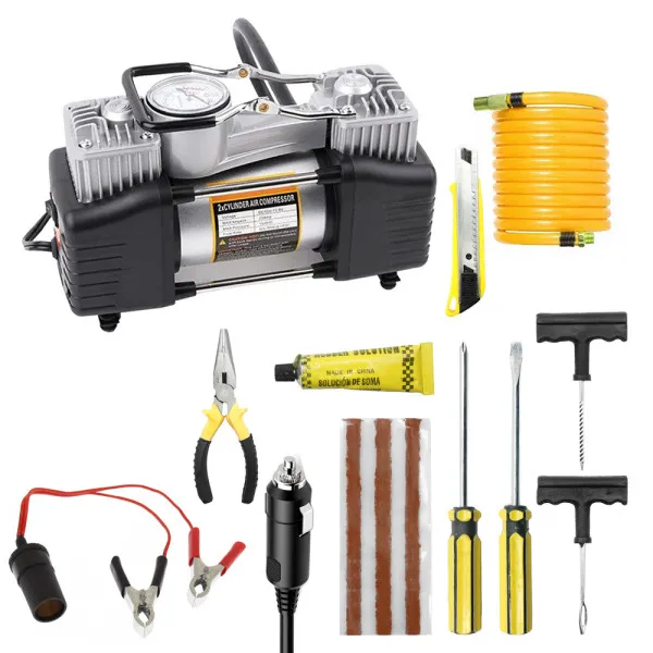 Τρόμπα για Λάστιχα Αυτοκινήτου με Κροκοδειλάκια - Κιτ Επισκευής Ελαστικών και Εργαλεία 12V 30A 150PSI BS-8060