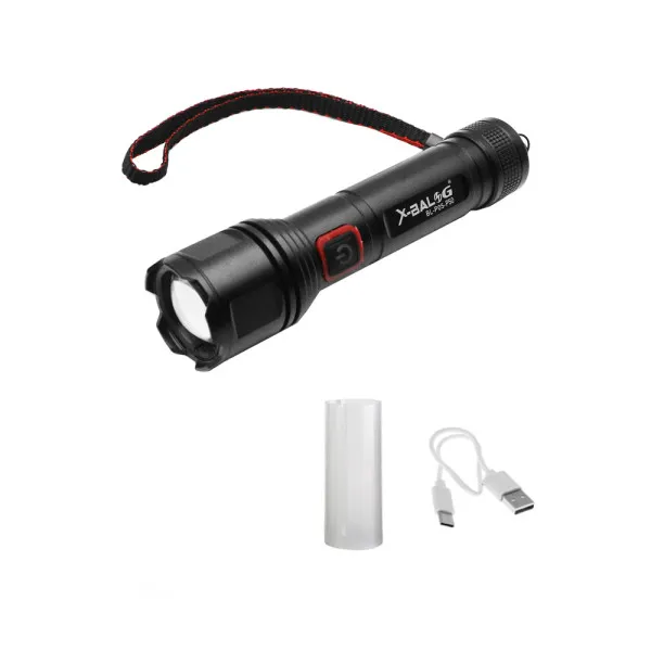 LED Επαναφορτιζόμενος Φακός USB 5V Ψυχρό Λευκό 6000K με 3 Λειτουργίες Φωτισμού και Zoom BL-P05-P50