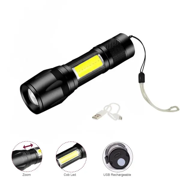 LED Επαναφορτιζόμενος Αδιάβροχος Mini Διπλός Φακός Ψυχρό Λευκό με 3 Λειτουργίες Φωτισμού BL-511