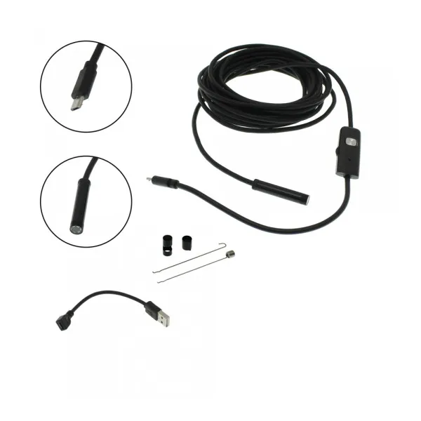 Ενδοσκοπική Κάμερα Αδιάβροχη IP67 5m 7mm για Κινητό Android και Υπολογιστή AN96