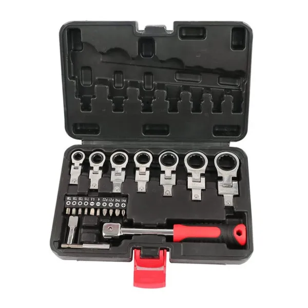 Σετ Κλειδιά Σπαστά Γερμανοπολύγωνα με Καστάνια και Κατσαβίδι σε Κασετίνα 20 τμχ HC-20