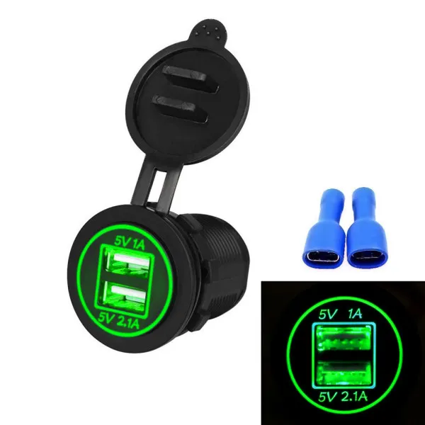 Φορτιστής Αυτοκινήτου - Μοτοσυκλέτας - Φορτηγού - Βάρκας 12-24V με 2 Θύρες USB 5V SY-CC0086