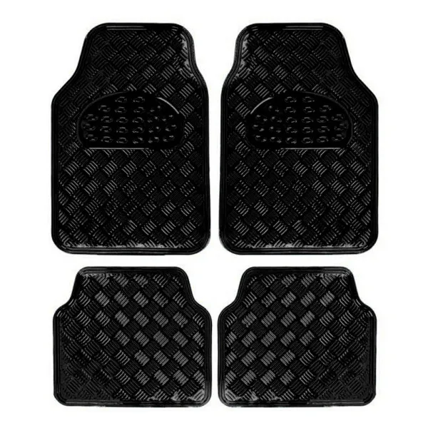 Πατάκια Αυτοκινήτου Μπροστινά και Πίσω Universal από Λάστιχο Σετ 4τμχ GrowPal Μαύρα