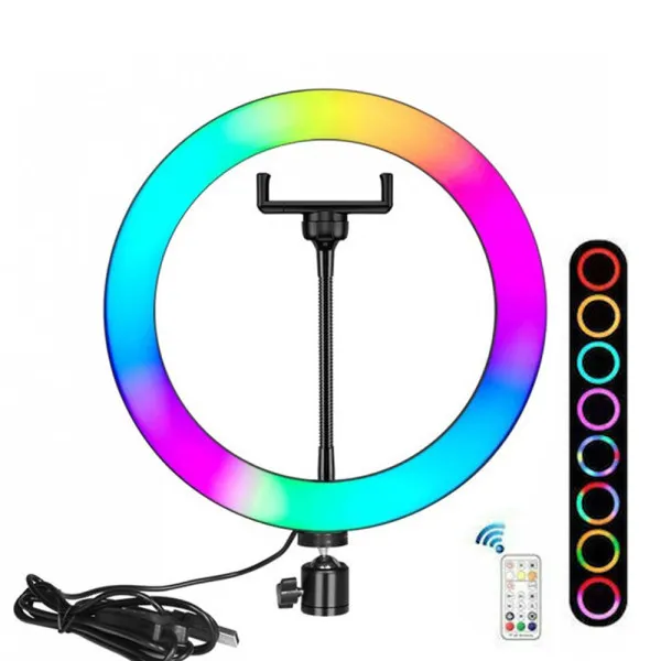 Επαγγελματικό Ring Light Δαχτυλίδι 26cm RGBW με Τηλεχειριστήριο RF LJJ-26