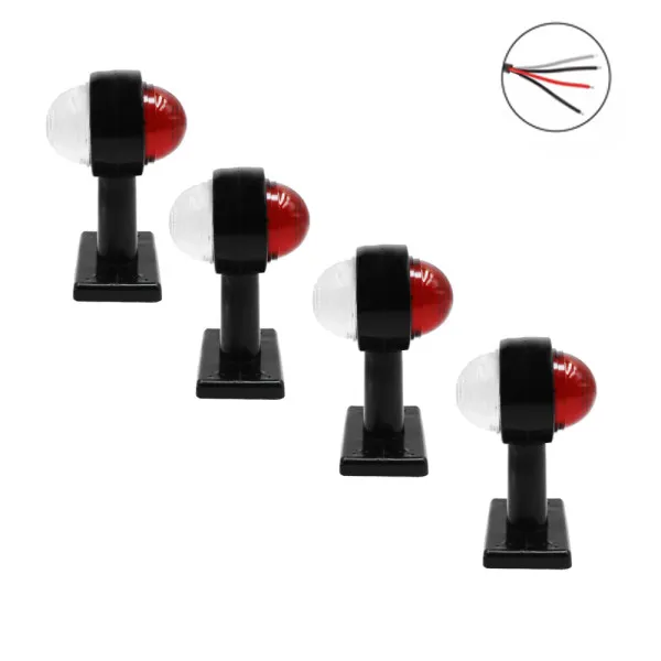 LED Πλευρικά Φώτα - Κέρατα Όγκου Αυτοκινήτου - Φορτηγού 12V - 24V IP66 Λευκό - Κόκκινο 4 τμχ