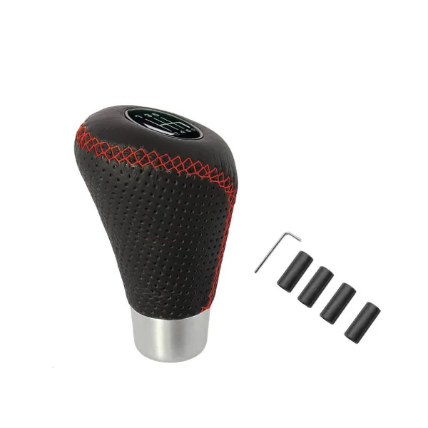 Πόμολο - Λεβιές Ταχυτήτων Οβάλ με Κόκκινη Ραφή JN-1471-41 Μαύρο